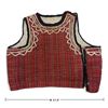 Image 2 : Traditional Folk Costume Red Plaid Quilted Bodice with Metallic Braid (17.5 in.)