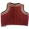 Image 3 : Traditional Folk Costume Red Plaid Quilted Bodice with Metallic Braid (17.5 in.)