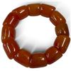 Image 1 : Chunky Honey Coloured Bakelite-Style Stretch Bracelet - 22mm x 19mm beads