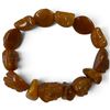Image 1 : 12" Stretch Bracelet with Caramel Resin Qin Pixiu and Character Faces - Largest beads are 18mm x 21m