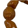 Image 3 : 12" Stretch Bracelet with Caramel Resin Qin Pixiu and Character Faces - Largest beads are 18mm x 21m