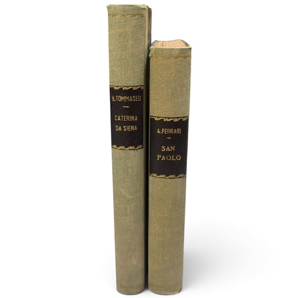 Two 1922 Italian Religious Books: Tommaseo's Caterina da Siena & Ferrari's San Paolo
