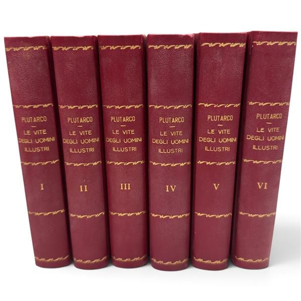 Plutarch, Le Vite degli Uomini Illustri, 6 Vols., Girolamo Pompei, Milan, 1875