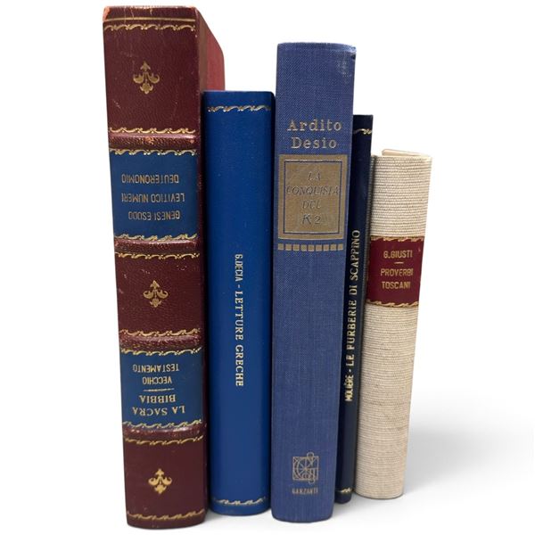 Five Italian Books incl. Signed Ardito Desio K2 First Edition, Giusti & Molière