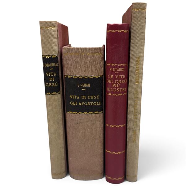 Four Italian-Language Books: Plutarch, Renan, Mauriac & Messina, 1877-1957