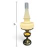 Image 2 : Brass-Tone Electric Hurricane Table Lamp with Frosted Glass Shade & Clear Chimney 24" Tall