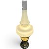 Image 3 : Brass-Tone Electric Hurricane Table Lamp with Frosted Glass Shade & Clear Chimney 24" Tall