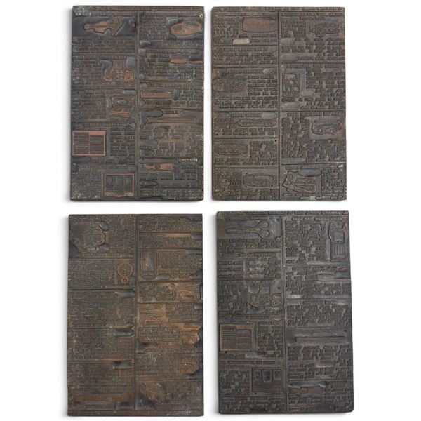 Four W. Stokes Kirk Military & Personal Goods Metal Relief Letterpress Printing Plates 4.5x6.75"