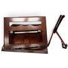 Image 3 : Dark-Stained Wood Adjustable Tabletop Book Stand & Lyre-Form Folding Display Easel Set