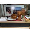 Image 2 : Mixed Barware & Ephemera with Alberta Springs Wooden Boxes, Keg Pump, Crock & Framed Prints