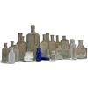 Image 1 : Collection of Embossed Glass Medicine, Apothecary & Liquor Bottles in Aqua & Cobalt