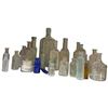Image 3 : Collection of Embossed Glass Medicine, Apothecary & Liquor Bottles in Aqua & Cobalt