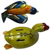 Image 2 : Group of 6 Lithographed Tin Wind-Up Animal Toys: Ladybugs, Dog, Crocodile, Duck & Bird