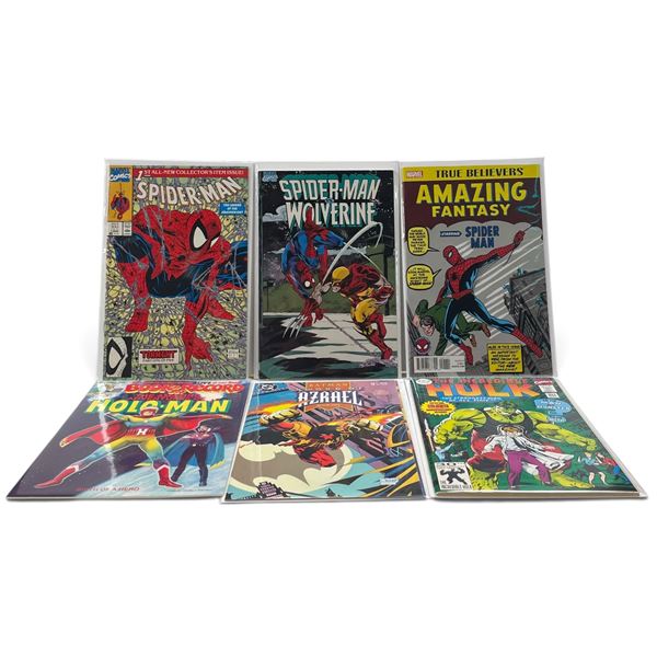 Six Bagged Superhero Comics: Spider-Man, Wolverine, Hulk, Batman: Azrael & Holy-Man