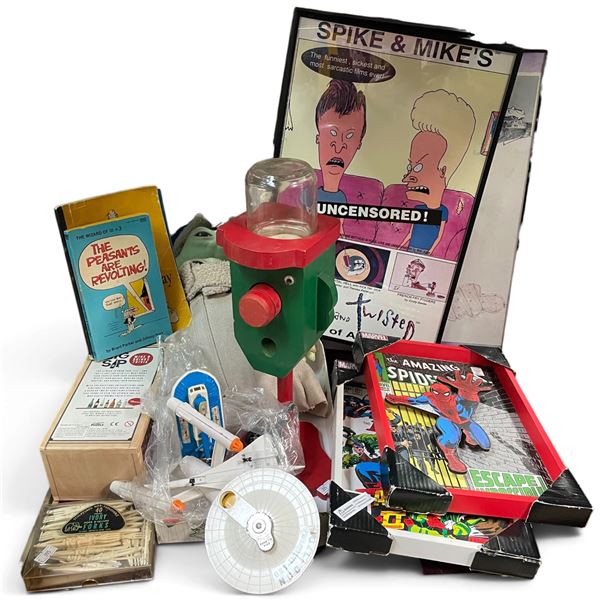 Mixed Pop Culture Collectibles with Marvel Comics, Spike & Mike Print, Toys, Books & Decor