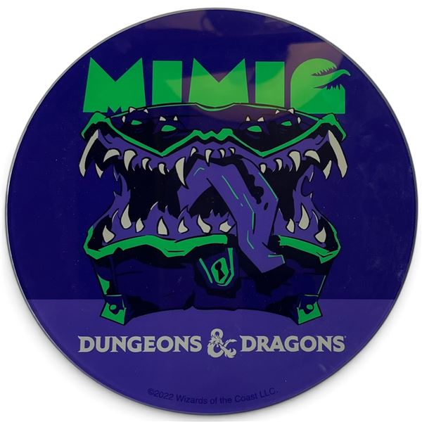 Dungeons & Dragons Mimic Round Wall Plaque, Purple & Green, (C)2022 Wizards of the Coast