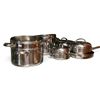 Image 1 : Multi-Piece Polished Stainless Steel Cookware Set with Stockpot, Saucepans & Lids