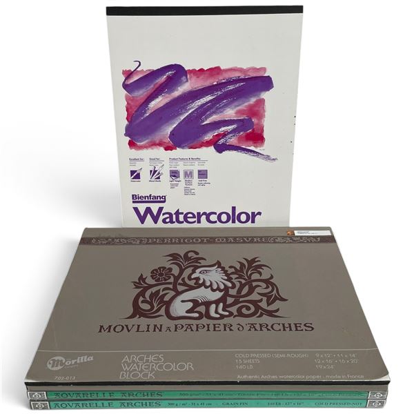 Bienfang Watercolor Pad & 2 Arches 12 x 16 in. Cold-Pressed Watercolor Blocks