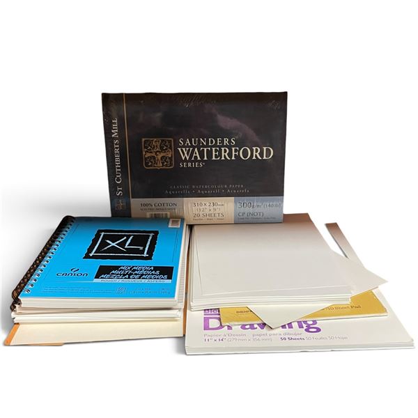 Assorted Artist Paper Pads & Sheets by Saunders Waterford, Canson XL & Bienfang
