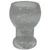 Image 3 : Smoky Green Glass Carafe with Four Clear Textured Pedestal Goblets, Five-Piece Set