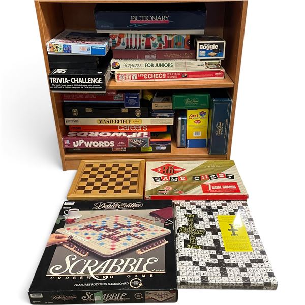 2 Shelves of Assorted Board Games