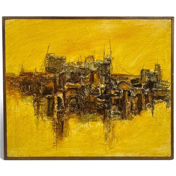 Fred Ken Knight Signed "Siena House (3)" Impasto Oil on Canvas, Framed (25 x 21 in.)