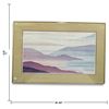 Image 2 : Framed Modernist Fiber Art Coastal Landscape in Mauve, Blue & Cream (40 x 27 in.)