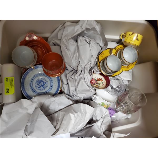 Large Box of Wine Glasses, Glassware & Teacups