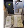 Image 1 : R.C.A.F Pebbled Leather Briefcase Full of Maps - One handle needs repair