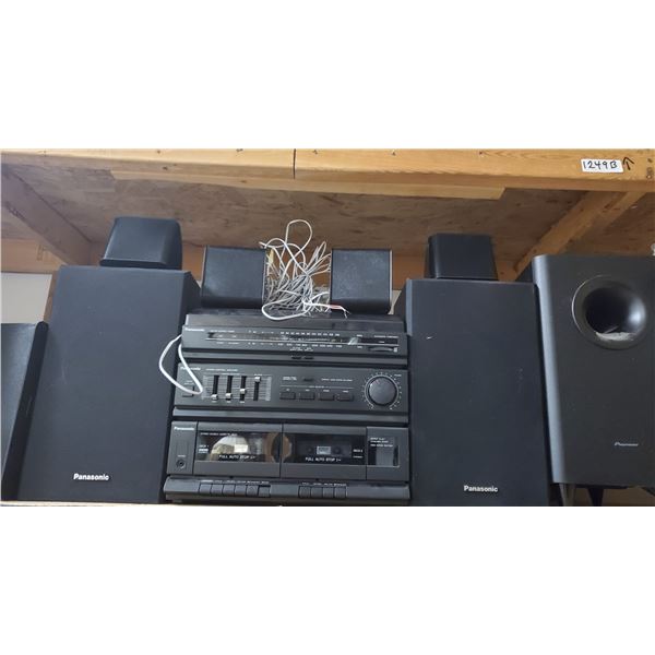 Panasonic Home Double Cassette Stereo System with Additional Pioneer Speaker