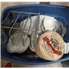 Image 1 : Large Tote of Dishes, Corinigware and More