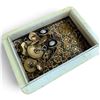 Image 4 : Tray of Trinket Boxes, Garnet Rope Necklace, Personal Size Cherry Tea Caddy & Watch Parts