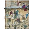 Image 3 : Songdi Wang Ten Kings of Hell Polychrome Hanging Scroll Painting (34 x 76 in.)