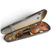 Image 1 : Vintage Wooden Violin with Bow, Hidersine No. 3V Rosin & Fitted Black Wood Case