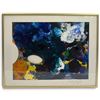 Image 1 : Signed Shelley Evenson Nov. 1993 Abstract Painting in Gold-Tone Frame (14 x 11 in.)