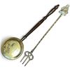 Image 1 : Brass Bed Warming Pan & Figural Three-Tine Hearth Toasting Fork (18 in.)