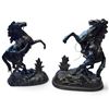 Image 1 : Pair of Spelter Marly Horse Figural Sculptures with Grooms (16 in.)