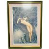 Image 1 : Louis Icart Eve and Snake Art Deco Nude Framed Color Print, Signed (17.5 x 24.5 in.)
