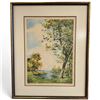 Image 1 : Paul Émile Lecomte "On the Banks of the Etang" Signed Color Etching (17 x 21 in.)