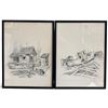 Image 1 : Michael Duncan Signed Maritime Pen & Ink Drawings, 1976-1977, Pair (12.5 x 16.5 in.)