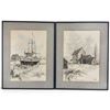 Image 1 : H.J. de Ruiter Steveston B.C. Coastal Art Panels, Pair (14 x 18 in.)