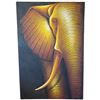 Image 1 : Textured Elephant Portrait Painting on Canvas in Gold & Brown (39.5 x 59 in.)