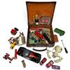 Image 2 : Vintage Suitcase with Toy Vehicles, Barware, Animal Skull & Assorted Personal Effects
