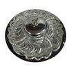 Image 1 : Kromex Made in USA Chrome & Pressed Glass Pedestal Relish Server (19 in. Dia)