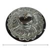 Image 2 : Kromex Made in USA Chrome & Pressed Glass Pedestal Relish Server (19 in. Dia)