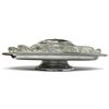 Image 5 : Kromex Made in USA Chrome & Pressed Glass Pedestal Relish Server (19 in. Dia)