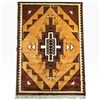 Image 3 : Geometric Wool Rug w/ Central Motif & Fringe, 66" x 36"
