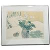 Image 1 : Brian Kelley "Cyclamens" Signed Stone Lithograph 43/50, Framed (38 x 31 in.)