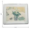 Image 2 : Brian Kelley "Cyclamens" Signed Stone Lithograph 43/50, Framed (38 x 31 in.)