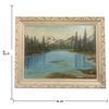 Image 2 : F. Wagner 1965 Mountain Lake Landscape Oil on Canvas Board, Framed (29 x 22.5 in.)
